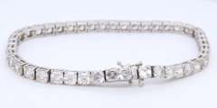 Vintage 925 Sterling Silver Princess Cut Cubic Zirconia Tennis Bracelet