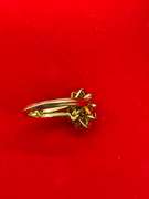 18K YELLOW GOLD RING WITH SAPPHIRE AND DIAMONDS