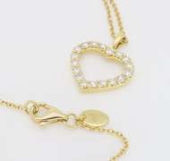 Mémoire 18k Yellow Gold Diamond Heart Pendant Necklace