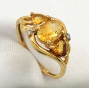 Cute 3 Citrine Ring