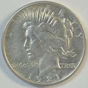 Key date 1921 Peace Silver Dollar in high grade