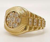 Men's 14kt Solid Yellow Gold & CZ Ring
