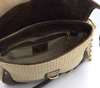 Preowned Designer Prada Straw Python Shoulder Bag