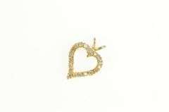 14K Yellow Gold Diamond Heart Love Symbol Classic Pendant