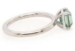 Anueva Emerald Cut Montana Sapphire Solitaire Ring in Platinum