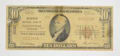 1929 $10 Nashville, Tennessee United States National Currency