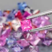 High caliber 5.02ct set of radiant princess cut Sapphires