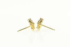 14K Yellow Gold Marquise Natural Sapphire Diamond Cluster Earrings