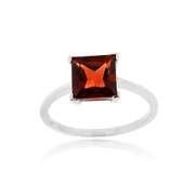 Garnet Solitaire Ring