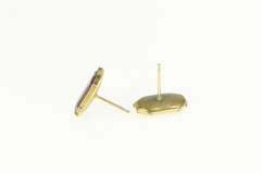 14K Yellow Gold Victorian Emerald Cut Sim. Garnet Stud Earrings