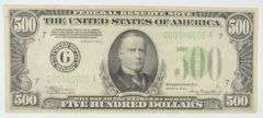 1934-A $500 Chicago, Illinois US Federal Reserve Note - Green Seal
