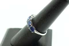 Large Sapphire Ring with 18k White Gold