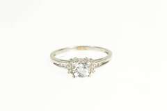 14K White Gold Faceted Cushion Diamond Travel Engagement Ring