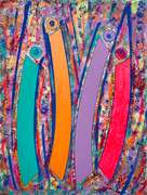 Sabri Said Original Acrylic on Canvas "Happy Family"