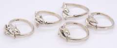 Group Lot of 5 Vintage 925 Sterling Silver Dolphin Rings