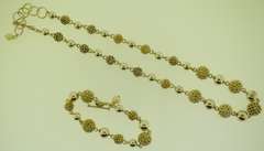 Michael Dawkins Sterling Silver Ball Necklace And Bracelet set