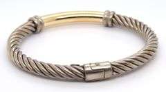 Vintage 925 Sterling Silver Twisted Cable Bangle Bracelet