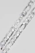 Men's 10.9mm Solid .925 Sterling Silver Flat Figaro Chain Link Italy Necklace 24"