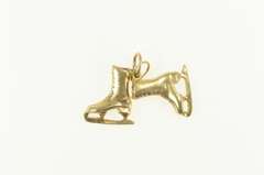 14K Yellow Gold 3D Ice Skate Figure Skating Winter Sport Charm/Pendant