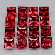 Set of 16 top red VS Garnets weighing 7.65 carats