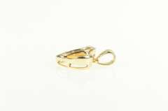 10K Yellow Gold Baguette Diamond Inset Curvy Heart Love Pendant