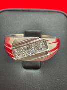 CERTIFIED MENS 18K WHITE GOLD AND DIAMOND RING