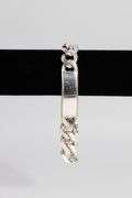 .925 Sterling Silver 12mm Figaro Link ID Bracelet 8 Inches