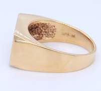 Powerful Yellow Gold Mixed Cut Diamond Revolver Diamond Men's Ring