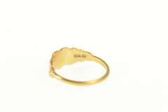 10K Yellow Gold F E Monogram Cursive Initial Heart Child Baby Ring