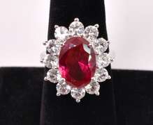 Noticeable Bright Crystal Sterling Silver Ring