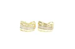 14K Yellow Gold 1.66 Ctw Graduated Diamond Bar French Clip Earrings