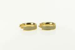 14K Yellow Gold Diamond Dust Textured 13.3mm Hoop Earrings