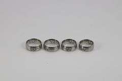 Lot of 17 Stainless Steel 316L Laser Cut Lizard Rings Various Sizes