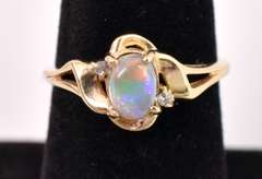 Darling Opal and Diamond Ring in Yellow Gold
