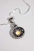.925 Sterling Silver Pendant w/ Citrine Gemstone
