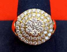 MENS 14K YELLOW GOLD RING WITH 2.00 CARATS OF DIAMOND