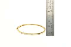 14K Yellow Gold 0.50 Ctw Diamond Channel Classic Oval Bangle Bracelet