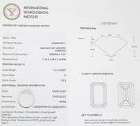 Certified 1.55CTW Emerald Cut Diamond Engagement Ring