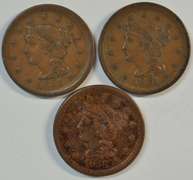 2 1851 & 1856 Braided Hair Large Cents in high grades