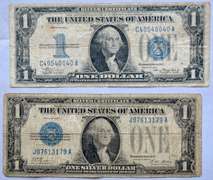 1928 A &1934 $1 Funnyback Silver Certificates