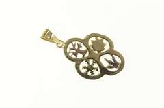 14K Yellow Gold Four Seasons Symbol Time Nature Handmade Charm/Pendant