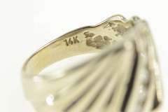 14K Yellow Gold 0.15 Ctw Diamond Grooved Channel Bypass Ring