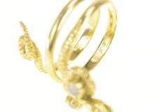 18K Yellow Gold Victorian Moonstone Eyed Snake Serpent Ring