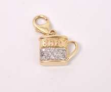 Precious "BABY" Cup Diamond Charm in 14K Yellow Gold