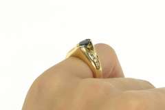 14K Yellow Gold Natural Sapphire Diamond Engagement Ring