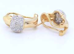 Dreamy Yellow Gold Pave Diamond Earrings