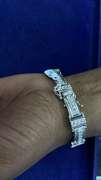 STUNNING 14K WHITE GOLD MENS DIAMOND BRACELET WITH UNIQUE LINK DESIGN