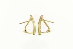 14K Yellow Gold Amethyst Blue Topaz Citrine Bar French Clip Earrings