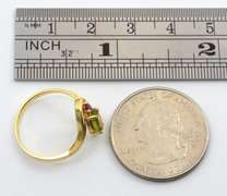 Unusual Peridot & Ruby Ring