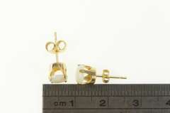 14K Yellow Gold Vintage Classic Simple Round Opal Stud Earrings